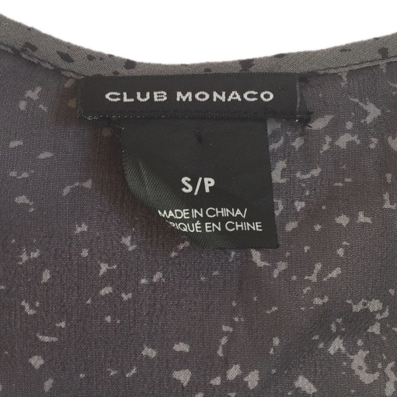 Club Monaco Print Racer Back Semi Sheer Silk Tank - Picture 5 of 6